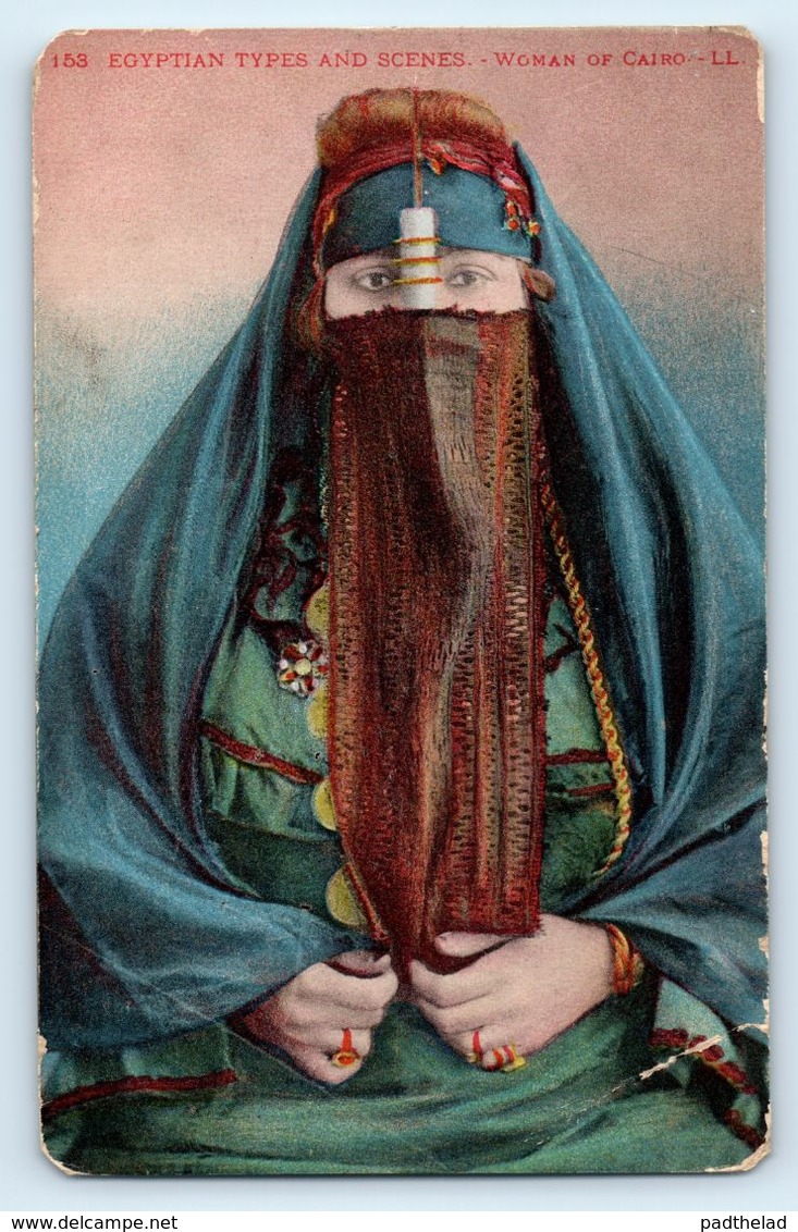 POSTCARD ARAB WOMAN TYPES CAIRO WOMAN OF CAIRO LL 153 - Personnes