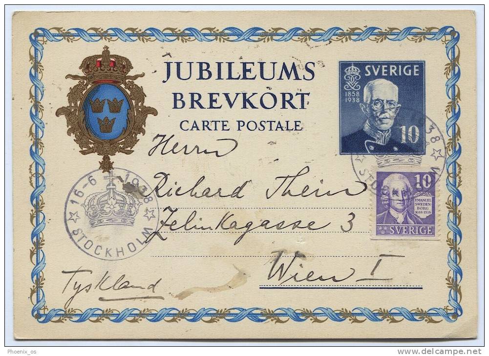 Sweden - STOCKHOLM, 1938. Jubileums Brevkort - Enteros Postales