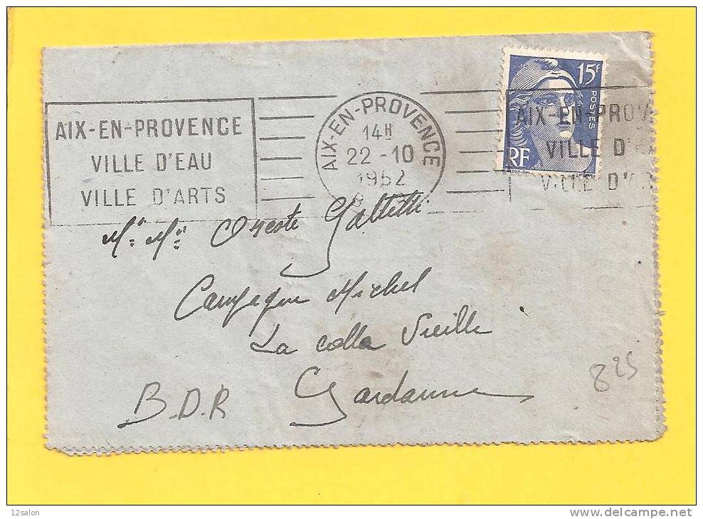 FRANCE MARIANNE DE GANDON LETTRE N° 886 Obl AIX EN PROVENCE - 1945-54 Marianna Di Gandon