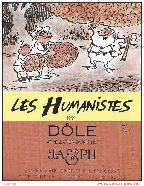 17 - Les Humanistes Par Pécub Le Père Noël Livreur De Cerveaux " Dôle Cave Taillefer Sierre" - Humour