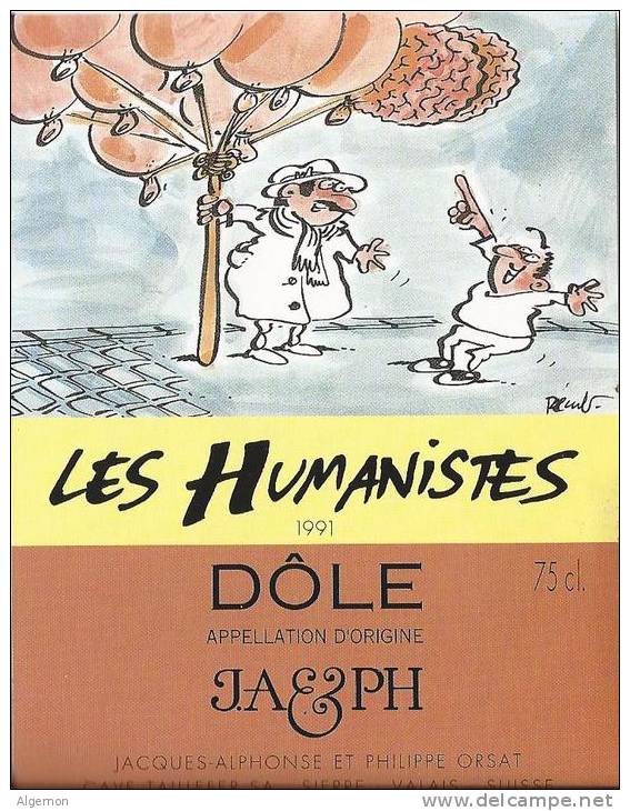 21 - Les Humanistes Par Pécub  Différence Ballons..Cerveau " Dôle Cave Taillefer Sierre" - Humour