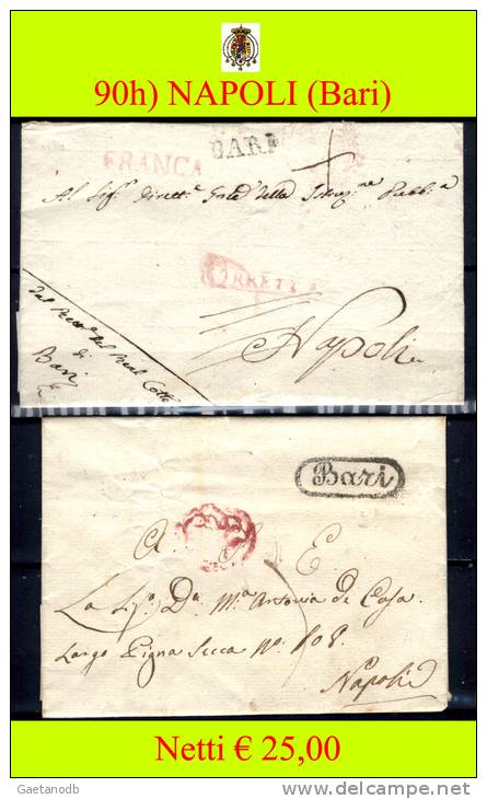 Bari-00090h - Due Pieghi (senza Testo), Datati: -- Novembre 1814 E 7 Agosto 1829 -i. - 1. ...-1850 Prefilatelia