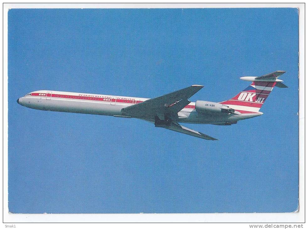 TRANSPORT AIRPLANES CSA ILUSHIN IL-62 CZECHOSLOVAK AIRLINES BIG POSTCARD - 1946-....: Moderne