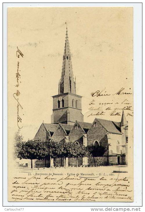 K21 - église De MEURSAULT (carte PIONNIERE De 1903 - Scan Du Verso) - Meursault
