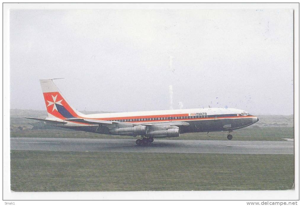 TRANSPORT AIRPLANES BOEING 720B AIR MALTA POSTCARD 1995. - 1946-....: Modern Era