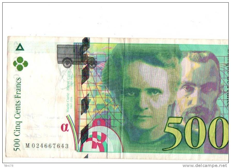 Billet De 500 Francs Pierre Et Marie Curie - 500 F 1994-2000 ''Pierre En Marie Curie''