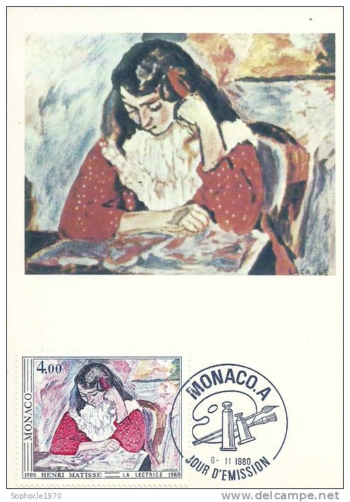 MONACO - Henri MATISSE - La Lectrice 1905-1980 - Maximumkaarten