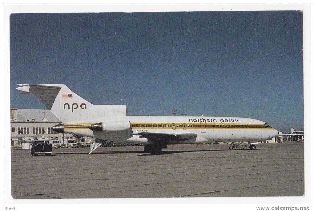 TRANSPORT AIRPLANE BOEING 727-51 NORTHERN PACIFIC AIRLINES USA OLD POSTCARD - 1946-....: Modern Era