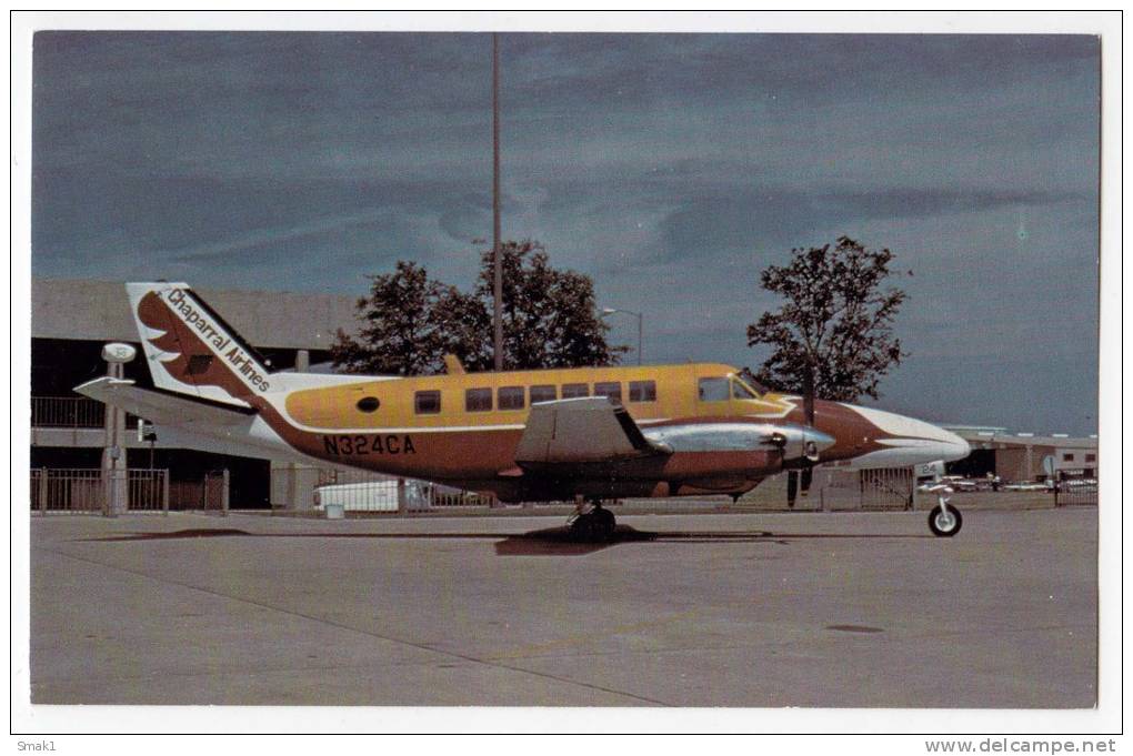 TRANSPORT AIRPLANE BEECHCRAFT B-99 AIRLINER CHAPARAL AIRLINES USA OLD POSTCARD - 1946-....: Modern Era