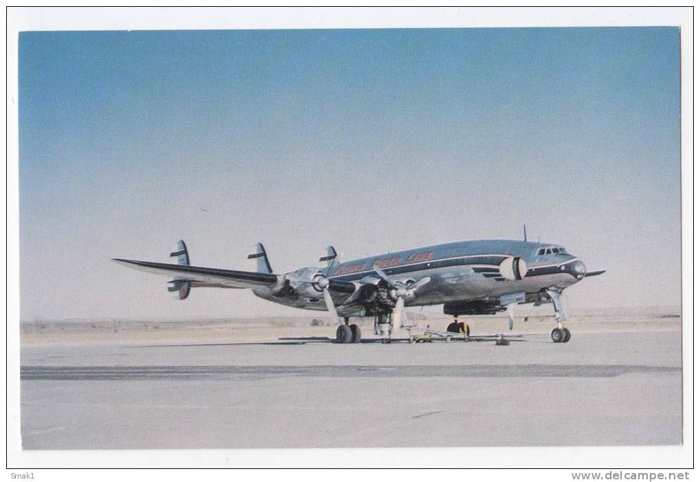 TRANSPORT AIRPLANE LOCKHEED CONSTELLATION FLYING TIGER LINE USA OLD POSTCARD - 1946-....: Modern Era