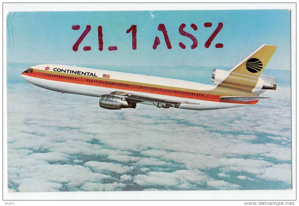 TRANSPORT AIRPLANES DC-10 CONTINENTAL AIRLINES USA OLD POSTCARD - 1946-....: Modern Era