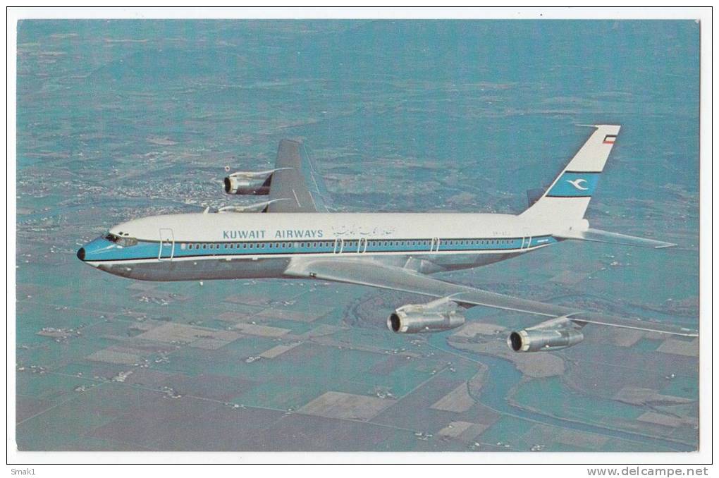 TRANSPORT AIRPLANES BOEING 707-320 KUWAIT AIRWAYS CORPORATION KUWAIT OLD POSTCARD - 1946-....: Modern Era