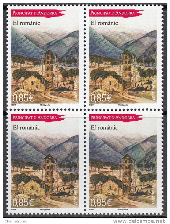 Andorra 2009 - Yvert: 676-680  (5v.) - Bloques De 4 -  ** MNH - Ongebruikt