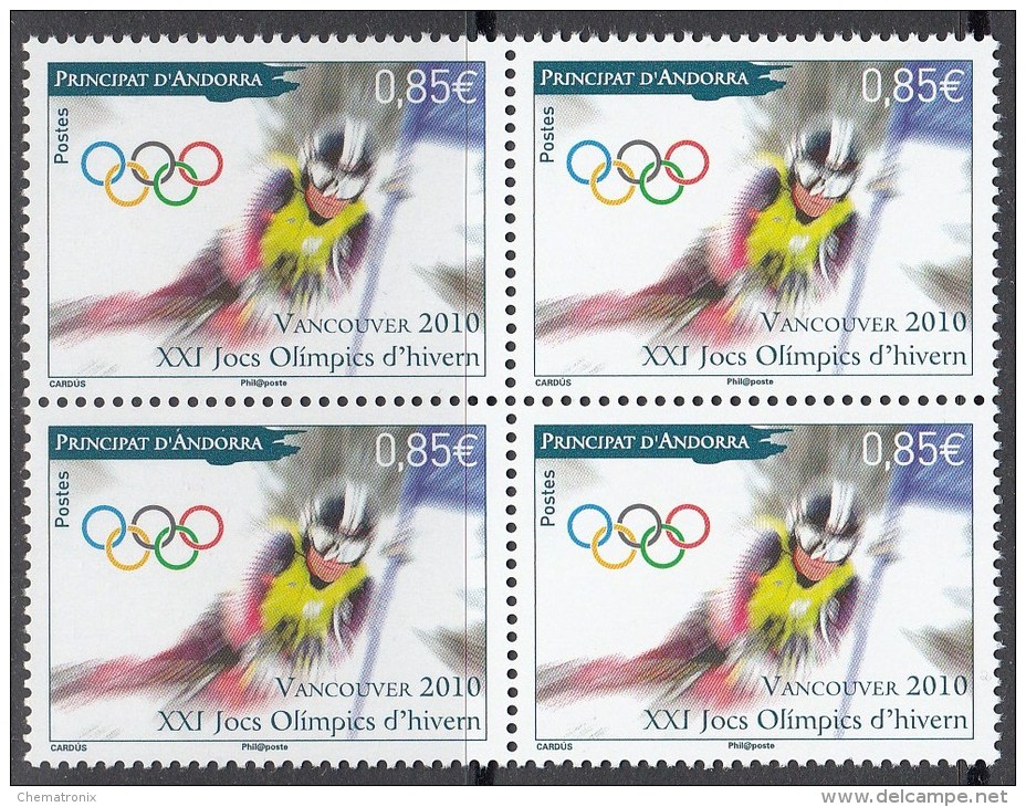 Andorra 2010 - Yvert: 687-691  (5v.) - Bloques De 4 -  ** MNH - Unused Stamps
