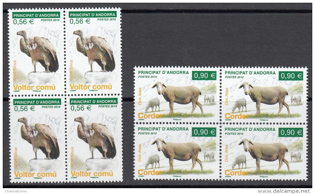 Andorra 2010 - Yvert: 687-691  (5v.) - Bloques De 4 -  ** MNH - Unused Stamps