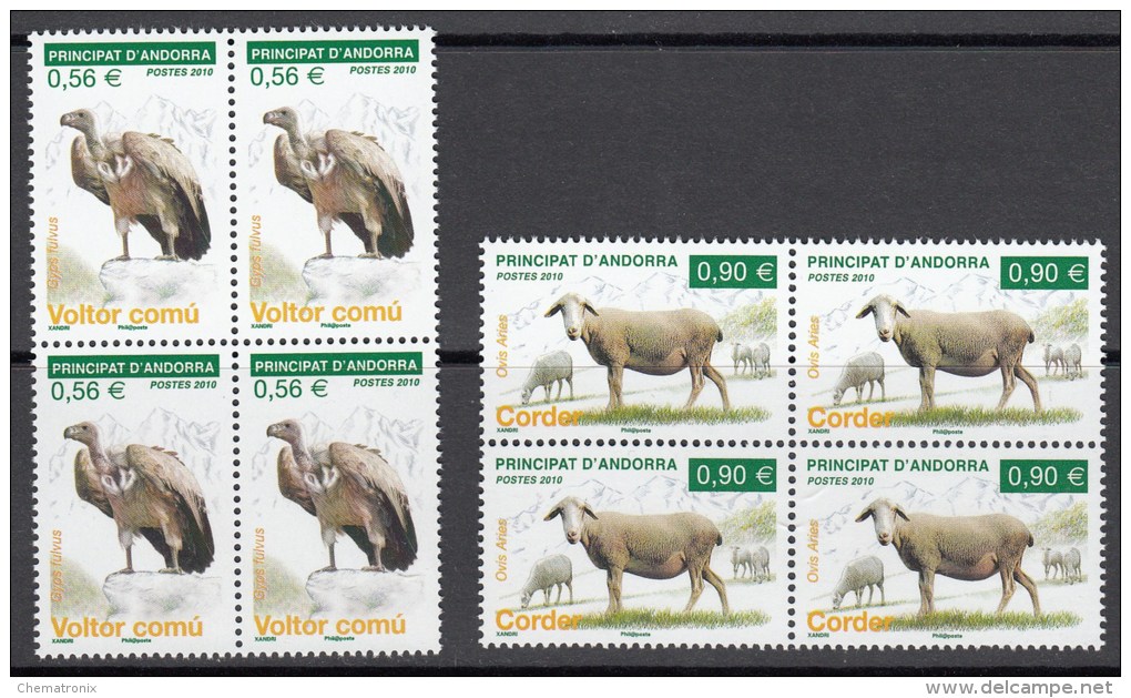 Andorra 2010 - Yvert: 687-691  (5v.) - Bloques De 4 -  ** MNH - Ungebraucht