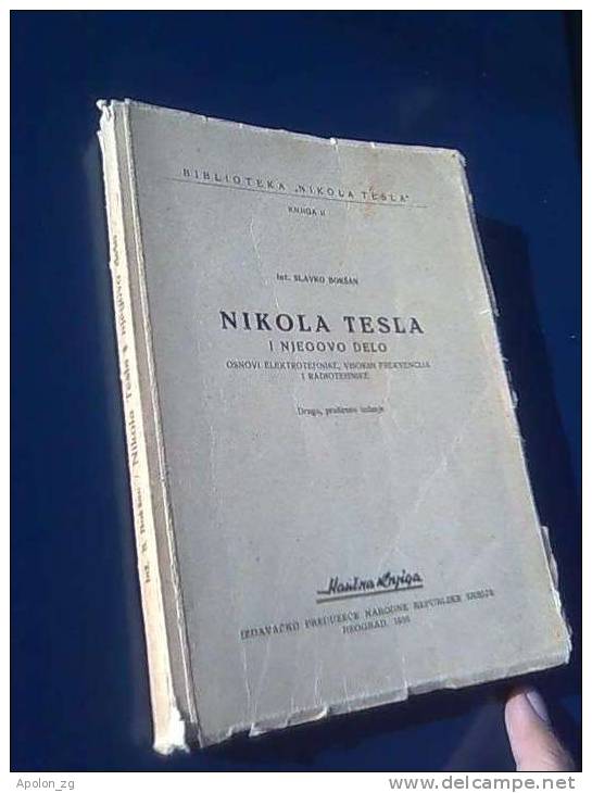 NIKOLA TESLA I NJEGOVO DELO By Slavko Boksan ,1950. Serbo-Croatian Language (Latin Letters), EXTREMELY RARE Book! - Slav Languages
