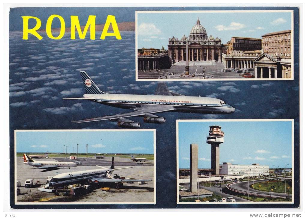 TRANSPORT AERODROMES ROMA ITALY BIG POSTCARD - Aerodrome