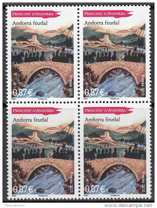 Andorra 2010 - Yvert: 695, 696, 702, 703  (4v.) - Bloques De 4 -  ** MNH - Neufs