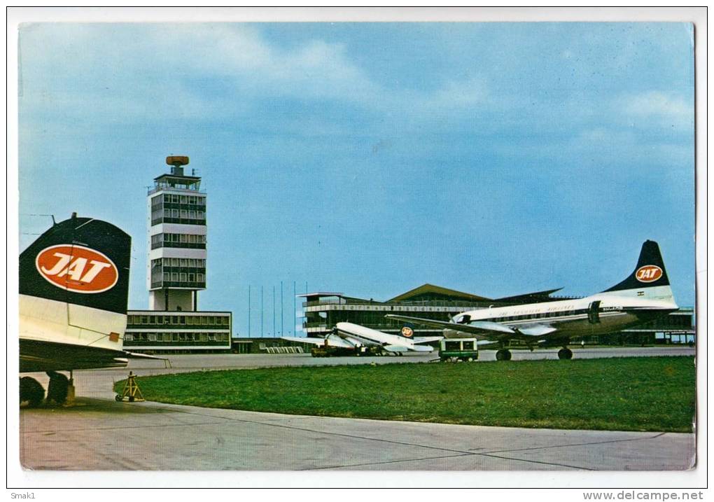 TRANSPORT AERODROMES BEOGRAD SERBIA YUGOSLAVIA BIG POSTCARD - Aerodromes