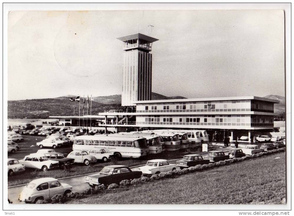 TRANSPORT AERODROMES SPLIT CROATIA YUGOSLAVIA BIG POSTCARD 1967. - Aerodrome