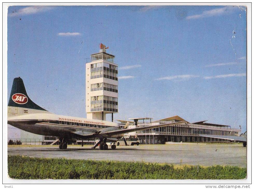 TRANSPORT AERODROMES BEOGRAD SERBIA YUGOSLAVIA BIG POSTCARD 1967. - Aerodromes