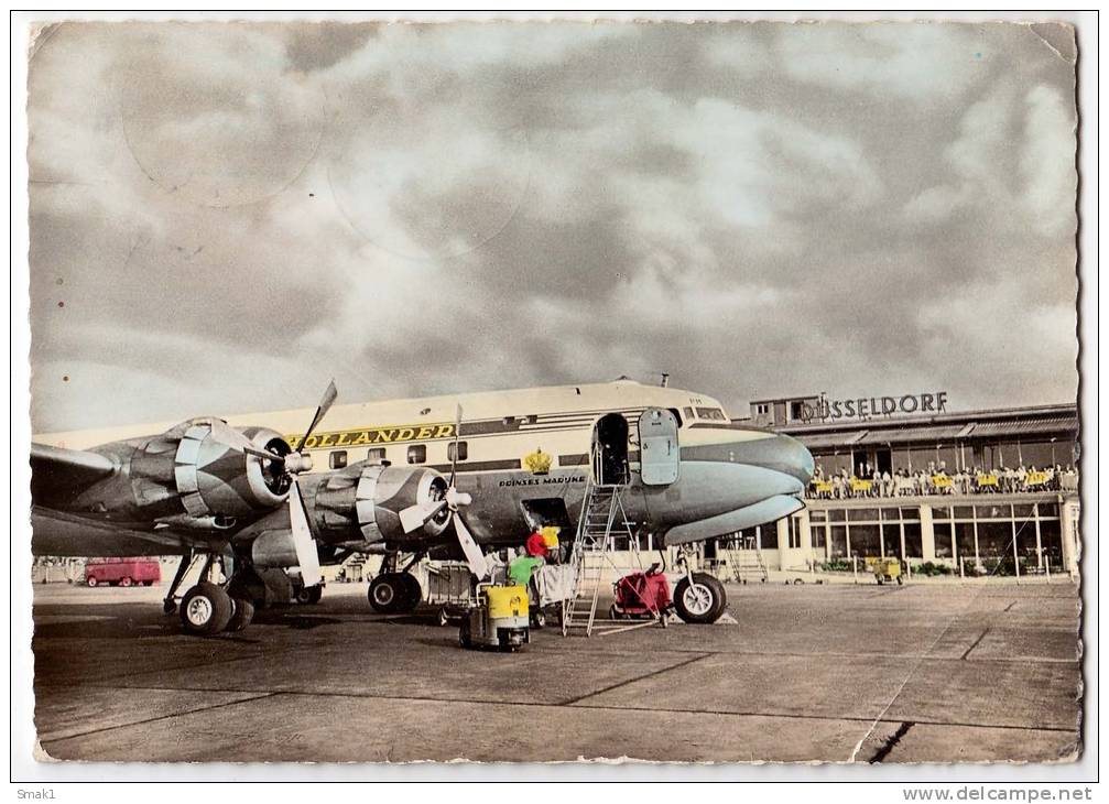 TRANSPORT AERODROMES DUSSELDORF GERMANY FOLDED CORNER BIG POSTCARD - Aerodrome