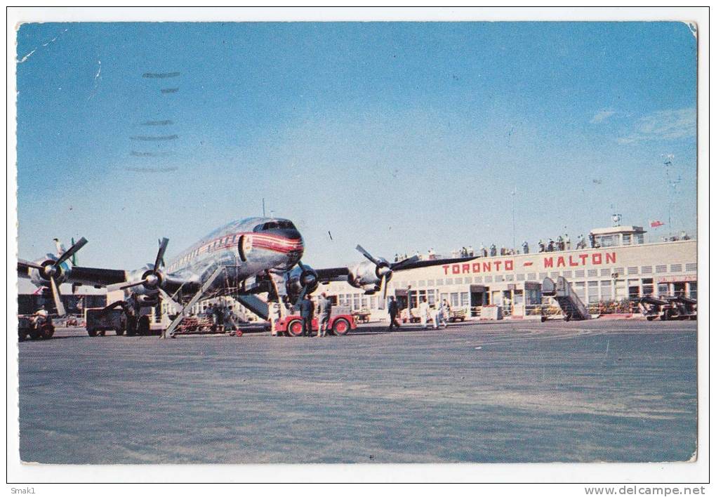 TRANSPORT AERODROMES MALTON TORONTO CANADA OLD POSTCARD 1957. - Aerodromes