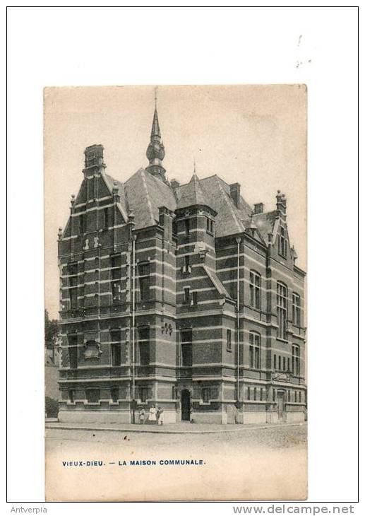 Mortsel Oude-god Maison Communale Gelopen 1920  Uitg :Bertels - Mortsel