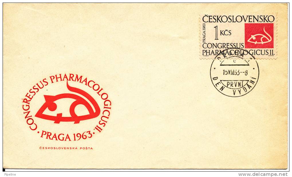 Czechoslovakia FDC 15-8-1963 Pharmacologycal Congress Praga 1963 With Cachet - FDC
