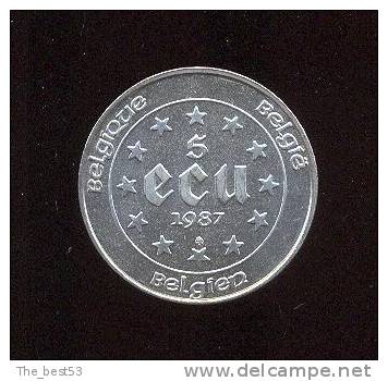 Belgique  -  5 Ecus -  Argent - 1987  -  UNC - Ecu