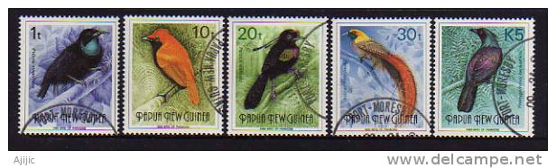 PAPOUASIE. Oiseaux De Paradis . Oblitérés . Yv.# 667/71 . Cote 16.50 € - Papua New Guinea