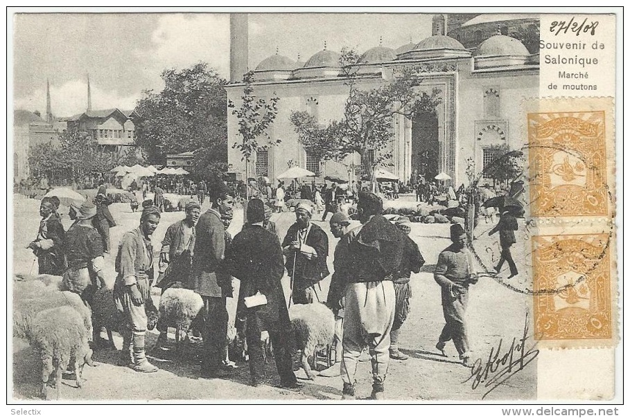 Greece 1908 Ottoman Occupation Of Thessaloniki - Sheep Market - Thessaloniki