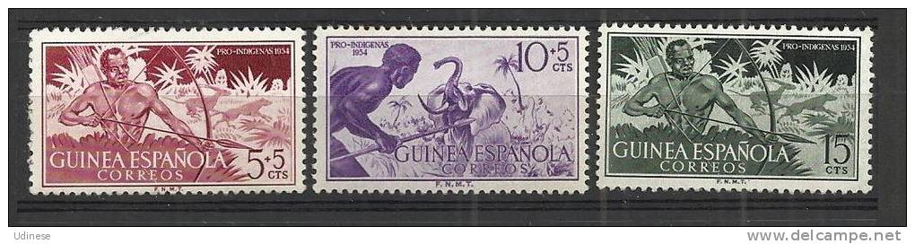 SPANISH GUINEA 1954 - PRO INDIGENES  - CPL. SET - MH MINT HINGED - Guinea Española