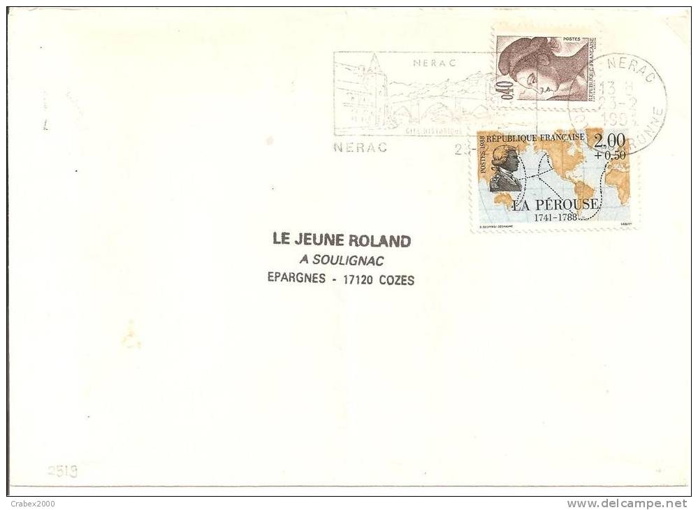 N°Y&T2519  NERAC  Vers   EPARGNES Le   23 FEVRIER1991 - Lettres & Documents