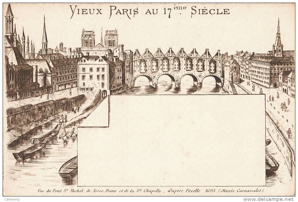 EAU-FORTE DE REVELLAT D'APRES UNE GRAVURE DE PERELLE LE VIEUX PARIS AU 17eme SIECLE PONT ST-MICHEL NOTRE-DAME - Other & Unclassified