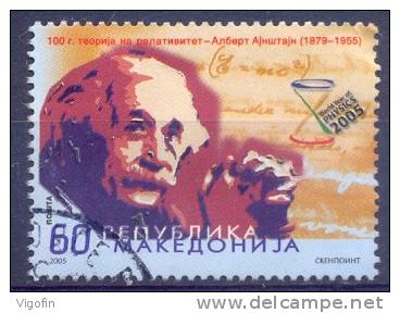 MK 2005-359 ALBERT EINSTEN, MACEDONIA, 1v, Used - Albert Einstein