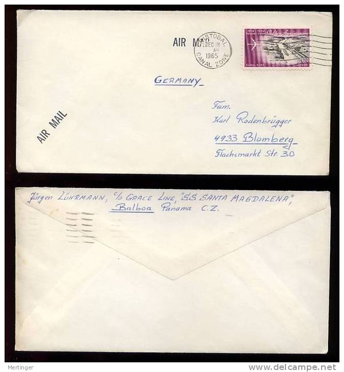 Panama Canal Zone 1966 AIRMAILcover To GERMANY - Kanalzone