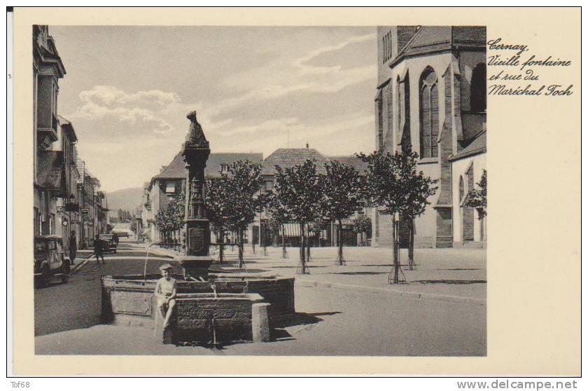 Cernay Vieille Fontaine Et Rue Du Maréchal Foch - Cernay