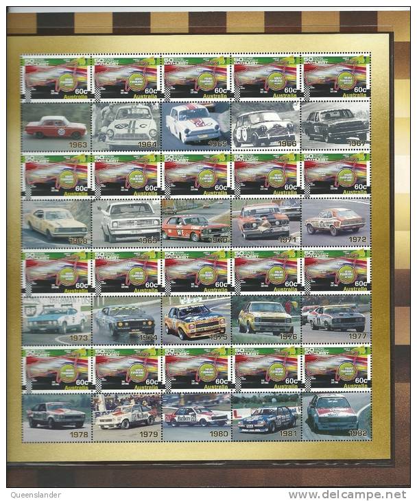 Bathurst 50 Years Of Racing  3 Mini Sheets In Folder Sold Out At Post Offices Complete Unopened - Presentation Packs