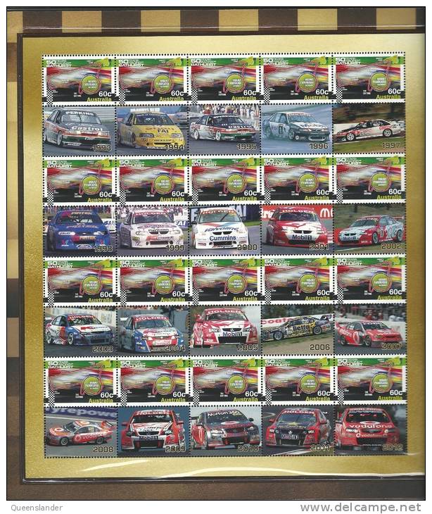 Bathurst 50 Years Of Racing  3 Mini Sheets In Folder Sold Out At Post Offices Complete Unopened - Presentation Packs