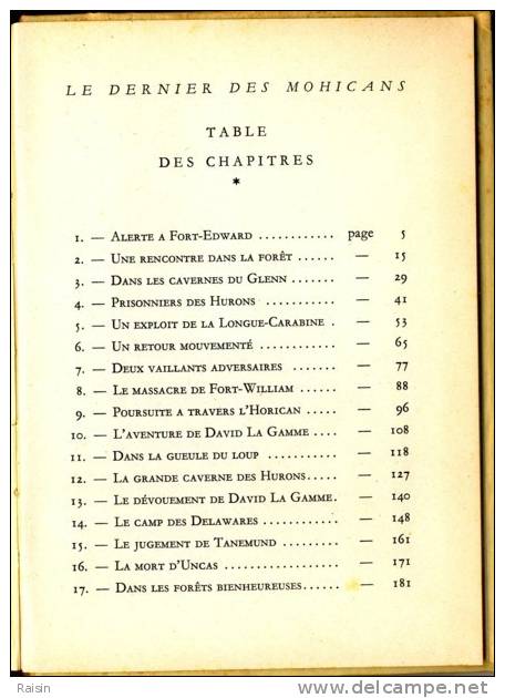 Fenimore Cooper 1956 Le Dernier Des Mohicans Bibliothèque Rouge Et Or  Ed. G.P. BE - Bibliothèque Rouge Et Or