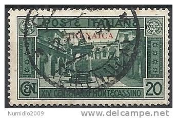 1929 CIRENAICA USATO MONTECASSINO 20 CENT - RR11157 - Cirenaica