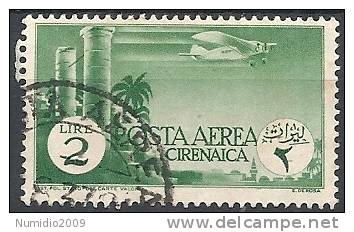1932 CIRENAICA USATO POSTA AEREA SOGGETTI AFRICANI 2 LIRE - RR11158 - Cirenaica