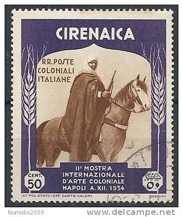 1934 CIRENAICA USATO MOSTRA D'ARTE COLONIALE 50 CENT - RR11159 - Cirenaica