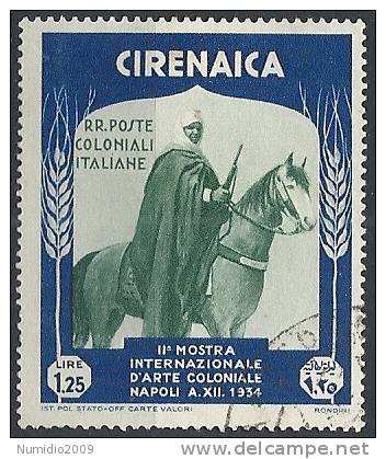 1934 CIRENAICA USATO MOSTRA D'ARTE COLONIALE 1,25 LIRE - RR11160 - Cirenaica