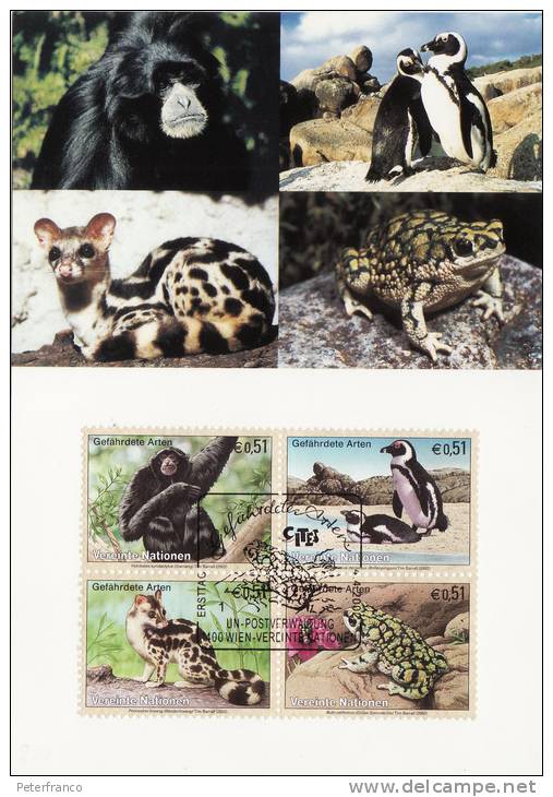 2002 ONU Austria - Specie In Via D´estinzione - Maximum FDC - Used Stamps