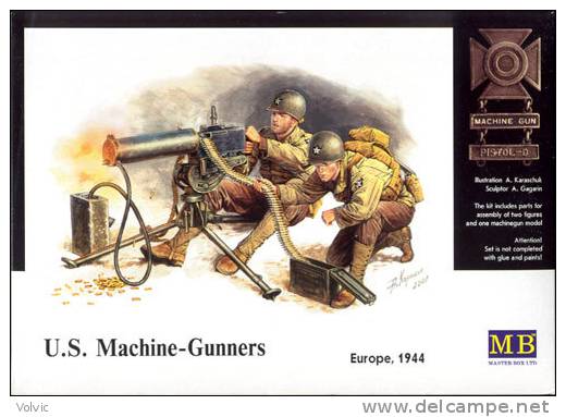 - MASTER BOX - Figurines U.S Machine-Gunners Europe 1944 - 1/35°- Réf 3519 - Beeldjes