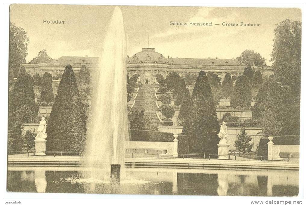 Germany, Potsdam, Schloss Sanssouci, Grosse Fontaine, Early 1900s Unused Postcard [13181] - Potsdam