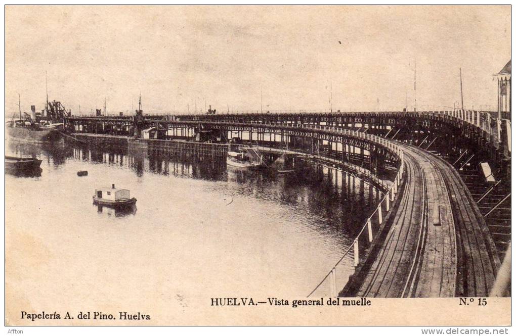 Huelva Vista General Del Muelle 1900 Postcard - Huelva